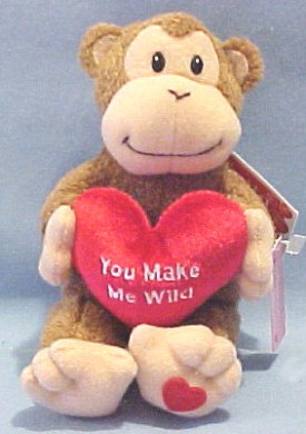 stuffed monkey with heart