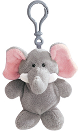Elephant Clippie Zips Keyring Clip Ons