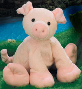 The adorable Footsies are cuddly soft, chubby plush pink pig stuffed animals.