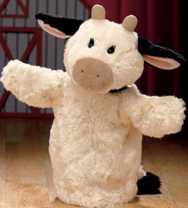Cuddly Soft Plush cows, horses, pigs and more as Hand Puppets! Puppets provide imagination stimulation.