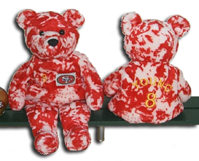 Salvino's Bammers limited edition teddy bears with the name of the player they represents embroidered on their back along with their team logo on the front and their number. Choose from the Millenium Series, 1998 NFL Favorite Players and Super Bowl Legends Series. With players like Brett Favre to Vinnie Testaverde!