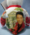 Back view of Elvis Presley Graceland Christmas Teddy Bear 8 1/2 inches