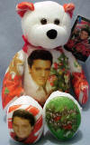Elvis Presley Graceland Christmas Teddy Bear 8 1/2 inches