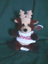 Coca Cola Bean Bag Plush #0133 Reindeer w/ T-shirt (from the Winter of 1998 Set) 6 inches