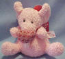 Russ Berrie Heart Warmer Pink Elephant Holding Your Heart 6 inches