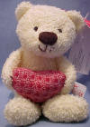 Russ Berrie Heart Warmer Cream Bear Holding Your Heart 7 1/2 inches