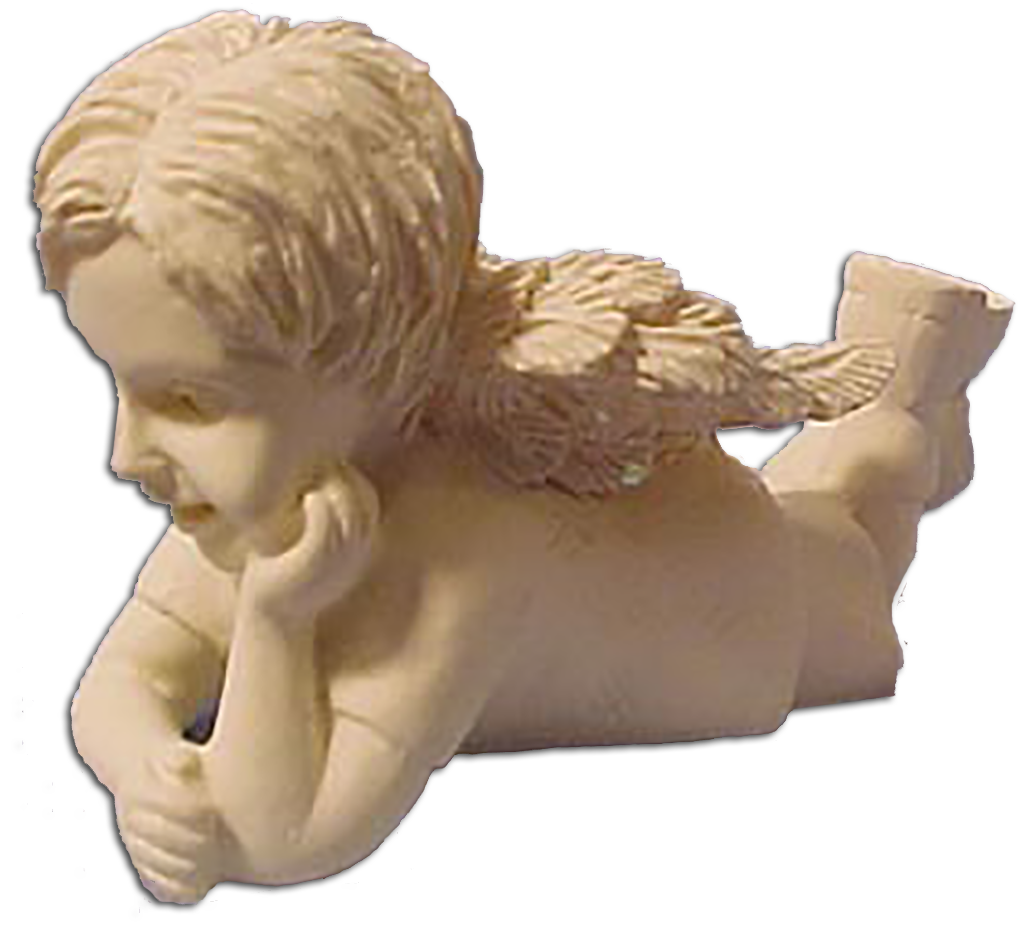 Mountain of Angels Figurine Now What Angel Boy Laying On Tummy