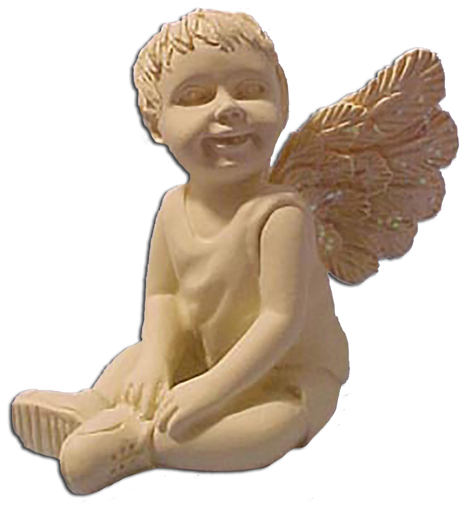 Mountain of Angels Figurine Who Me Angel Boy with Adorable Smile