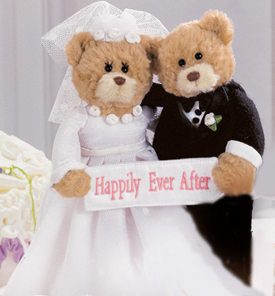 bride and groom teddies