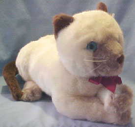 Large plush stuffed animal cuddly soft Cats and Kittens are available in many kinds including Siamese and Tigers.