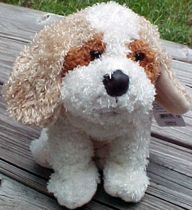 These cuddly soft plush stuffed animal Saint Bernards are just adorable.
