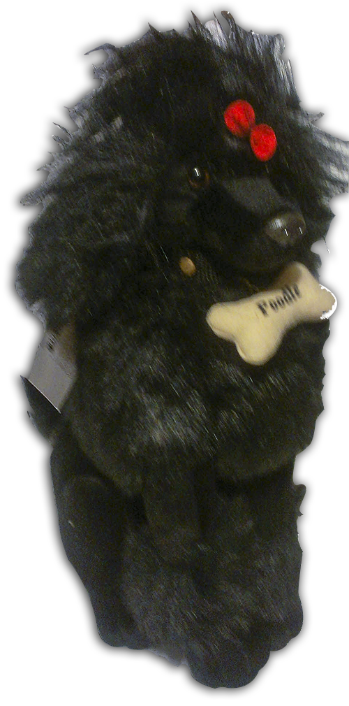 black toy poodle stuffed animal