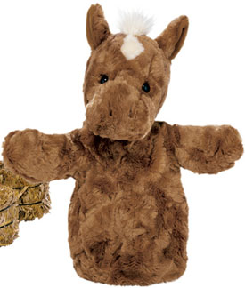 A large selection of Cows, Horses, Lambs, Sheep, Goats, Rabbits, Horses, and Ducks as full body, hand and finger puppets!