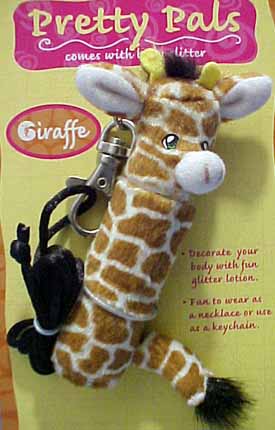 Giraffe Glitter Necklaces and Keychains