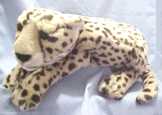 Cuddly soft plush cheetahs in many sizes of stuffed animals