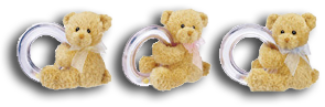 Baby Gund Cuddly Pals Teddy Bear Rattles - plush rattles, wrist rattles and ring rattles