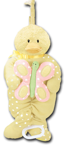 baby gund dottie dots duck musical plush stuffed animal pulldown