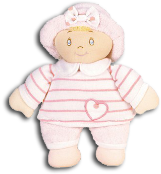 Adorable Pink Baby Dolls that rattle soft, plush and cuddly perfect for little hands to hold!