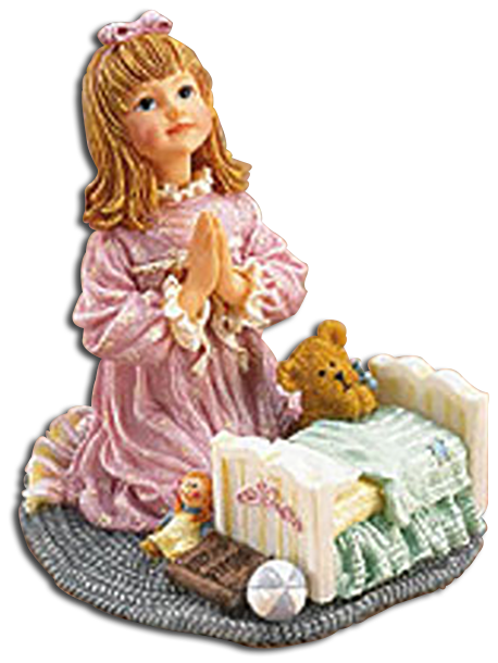1st Edition Boyds Dollstone Alyssa Praying Now I Lay Me Down To Sleep Figurine
- Introduced Fall 2005 and has been retired
- Alyssa knows that a lil' prayer before bedtime will make sure she is watched over through the night until morning's light. Seventh in The Hearth and Home Series.
- Quote: "Now I lay me down to sleep, I pray the Lord my soul to keep. May angels watch me through the night, And wake me with the morning's light." - Amen