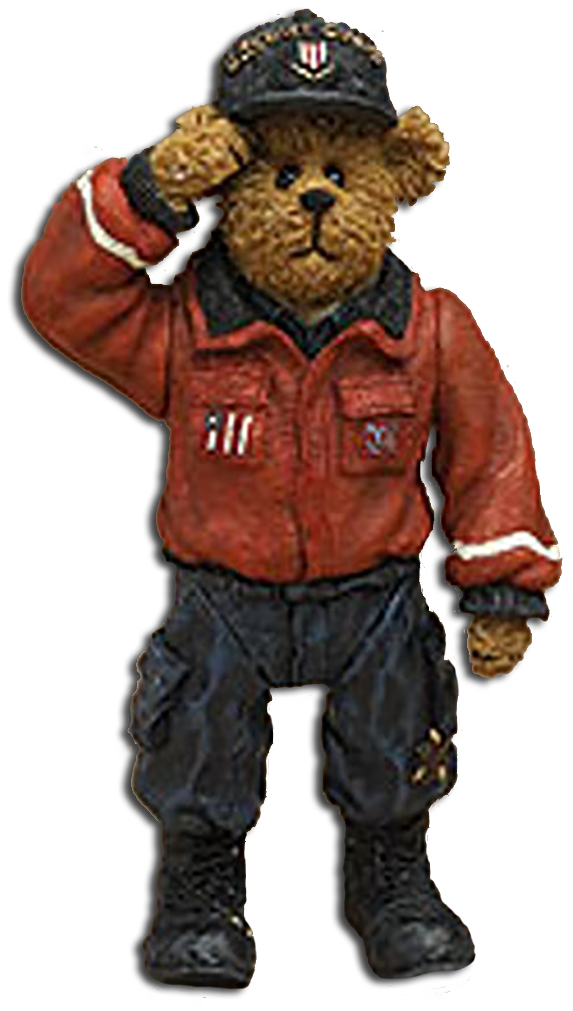 Boyds Shoe Box Bears are resin figurine that are jointed and full of character. These Teddy Bears are dressed in American Hero Uniforms.