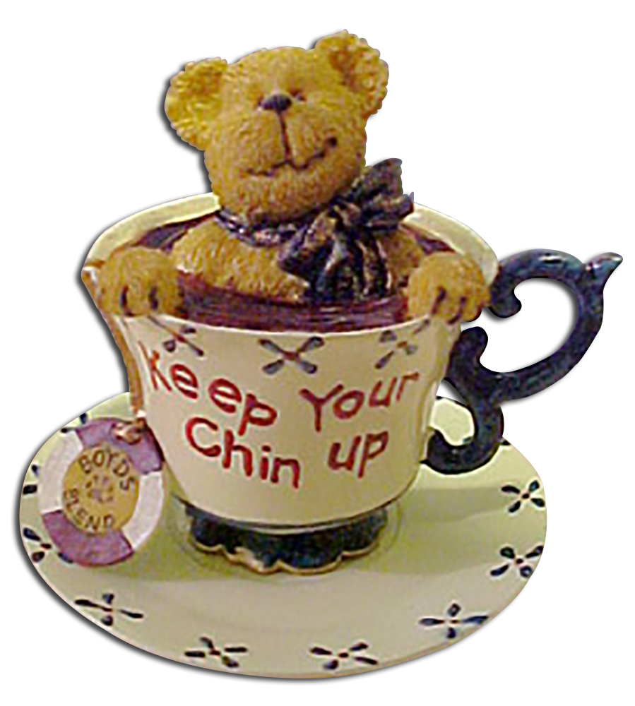 Boyds Teabearies Collection was introduced in 2002.  Whimsical Resin Teddy Bear Figures inside of Tea Cups giving warm Get Well wishes to all they touch!