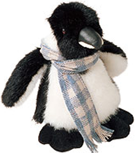 Boyds Animal Menagerie is adorable animals made in the quality of all Boyds merchandise. Sillie Waddlewalk Penguin wears a scarf and adorable as this Boyds Plush Penguin.