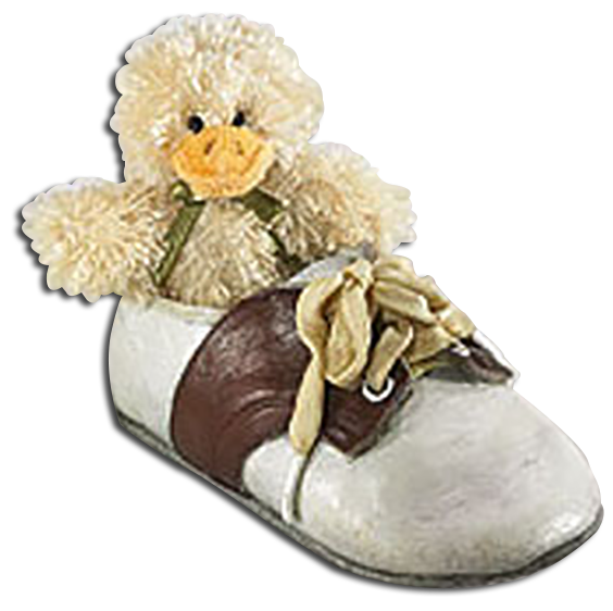 Boyds Bearfoot Friends in Shoes has an adorable plush Ducks sitting inside of cold cast resin shoes.
