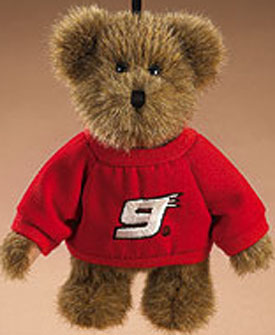 Boyds Teddy Bears dressed in Kasey Kahne NASCAR jumpsuits and T-shirts in plush and resin Teddy Bear Christmas Ornaments.