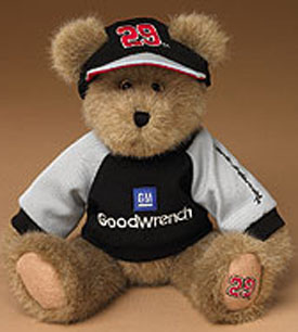 Boyds Teddy Bears dressed in Kevin Harvick NASCAR jumpsuits, team jackets, firesuits and sweatshirts in plush Teddy Bears.