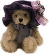 Boyds Bernadette DeBearvoire -   (introduced Spring 2001 and has been retired) She is wearing a dark amythest velvet, flower-topped chapeau (a brand new style for Boyds complete with wired brim for proper positioning!).  6 inches and poseable