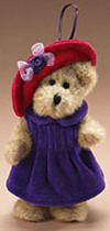 Boyds Red Hat Society R H Lotsafun Plush Jointed Teddy Bear - (introduced Spring 2005)  A fully jointed gold bear who's dressed just like her larger sister...Ima Lotsafun. Includes built-in hanging strap. Officially licensed by the Red Hat Society!  5 1/2 inches