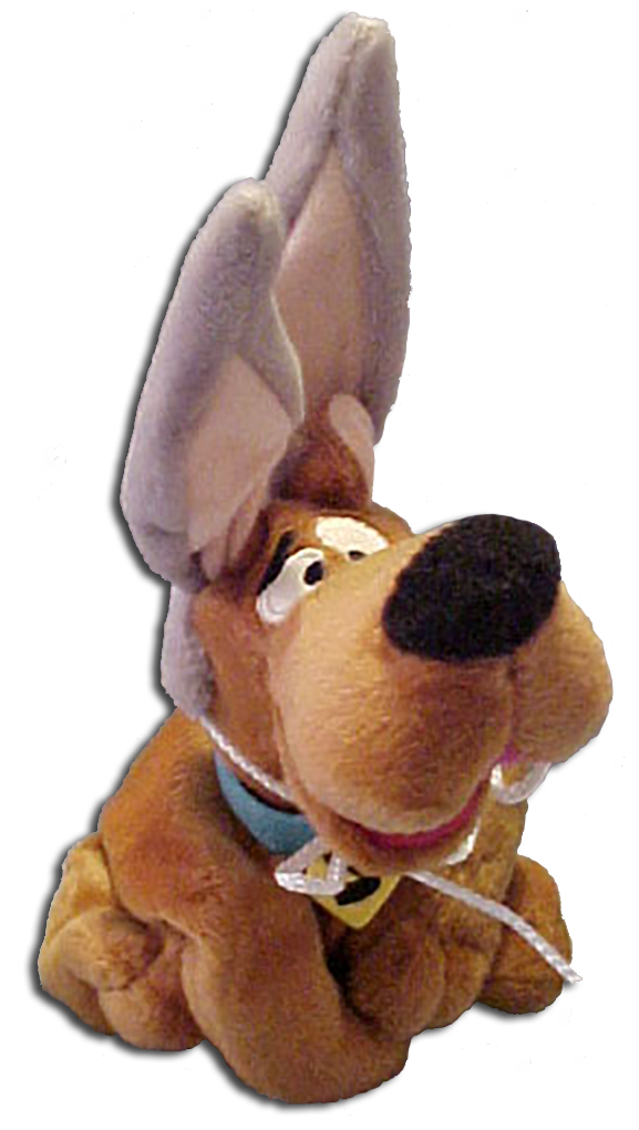 Scooby Doo is dressed up for Easter as an Easter Bunny. Soft and cuddly toy Scooby Doo is sure to brighten any Easter Basket.