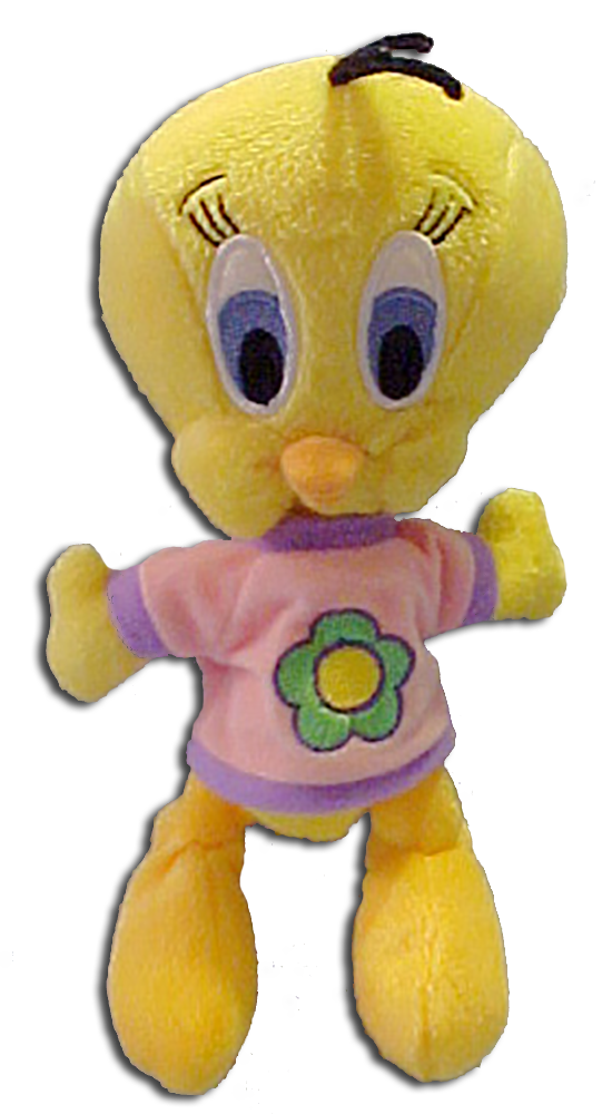 Tweety is all dressed up and ready to wish someone a Happy Mother's Day as this plush doll.