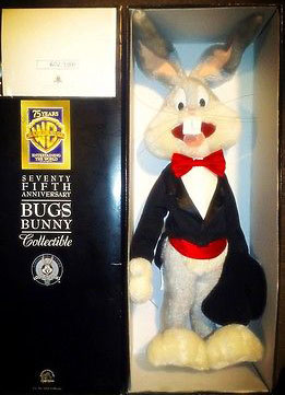 Bugs Bunny plush in limited edition and holiday stuffed animals. Dressed up in tuxedos, easter vest and as a snowman plus just as himself like in the cartoon.