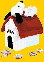 Snoopy is adorable as a Bank. You will definetly want to save money with them helping out.