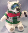 Coca Cola Skiing Polar Bear Bean Bag Plush- (item number #0265)