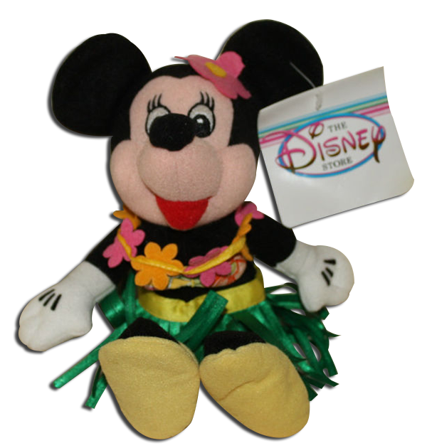 Minnie Mouse is all dressed as these Disney Store Plush. Find Minnie dressed as a Hula girl,  Spirit of Mickey outfit, her traditional outfit, as well as in a spacesuit.