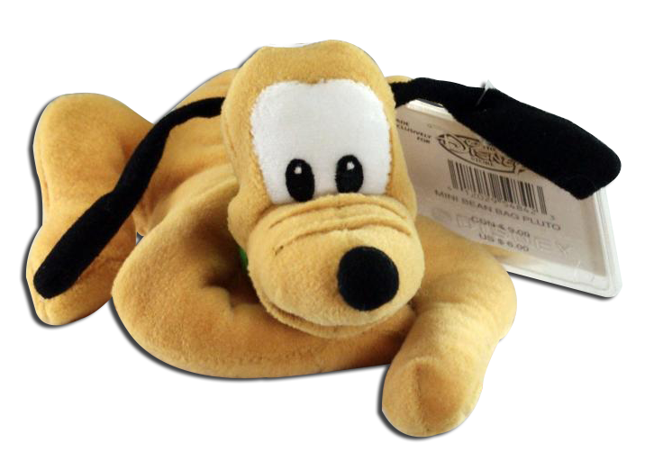 The always adorable Pluto has been made into Disney Store plush bean bags. Find him in his traditional collar or as an astronaut.