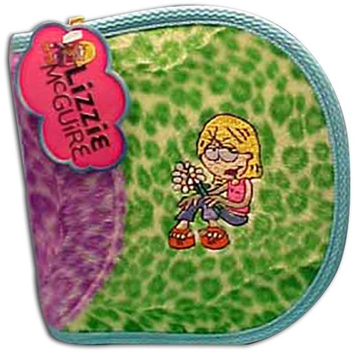 Disney's Lizzie McGuire CD Holder Case with Carry Handle 
- safe for ages over 3
- Materials are velvety BRIGHT colors
- There is a silky purse strap handle
- Holds 20 CDs or DVDs