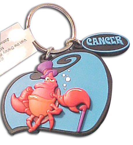 Disney's Zodiac Keychain Cancer Little Mermaid's     Sebastian the Crab