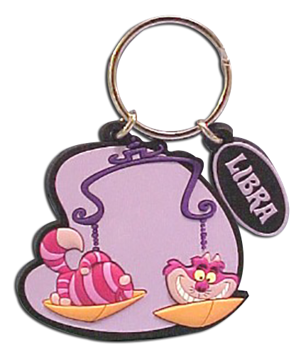 Disney's Zodiac Keychain Libra Alice In Wonderland's Cheshire Cat
