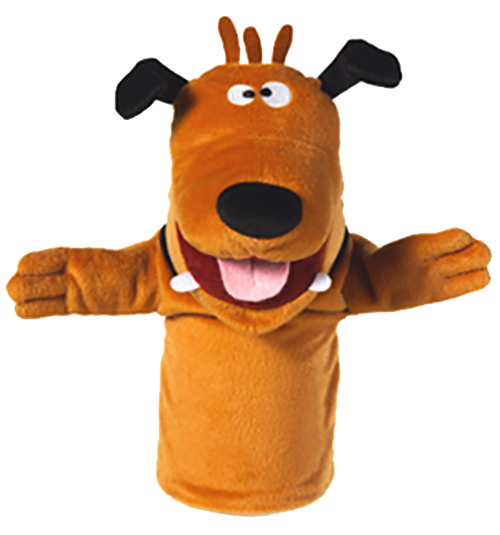 Harry Dog Hand Puppet 
- with movable mouth
