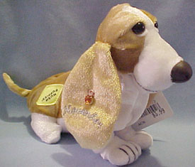 Hushpuppies Basset Hound Birthstone Pup November Citrine Bean Bag Plush
- made by Applause
- Pup comes with a removable Birthstone Charm. The Charm is attached to the Basset Hounds ear