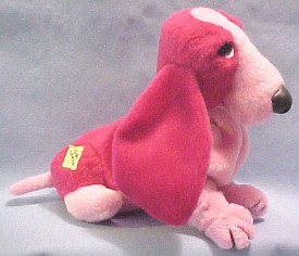 These adorable Bean Bag Basset Hound Hushpuppies were introduced by Applause in January 1998. They were retired in August 1998.