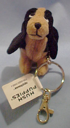 Hushpuppies Basset Hound Jet Black Plush Clip On Key Ring
- made by Applause