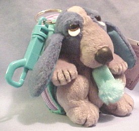 Hushpuppies Basset Hound with Fluffy Mint Green Slipper Treasure Keeper Clip On Key Ring
- made by Applause