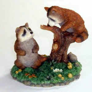 lou rankin sculptures raccoons chipmunk fox figurines