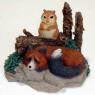 lou rankin figurine watchful friends anthony fox and chipmunk