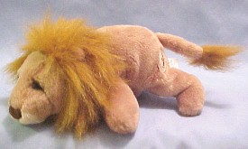 Lou Rankin's trademark life like eyes and expressions in his sculptures has carried over to these life like lion bean bag plush.