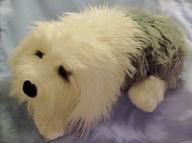 Higgens the Old English Sheepdog is a large cuddly soft plush stuffed animal. Lou Rankin's Large Plush Collection are very large stuffed animals with life like eyes and expressions.